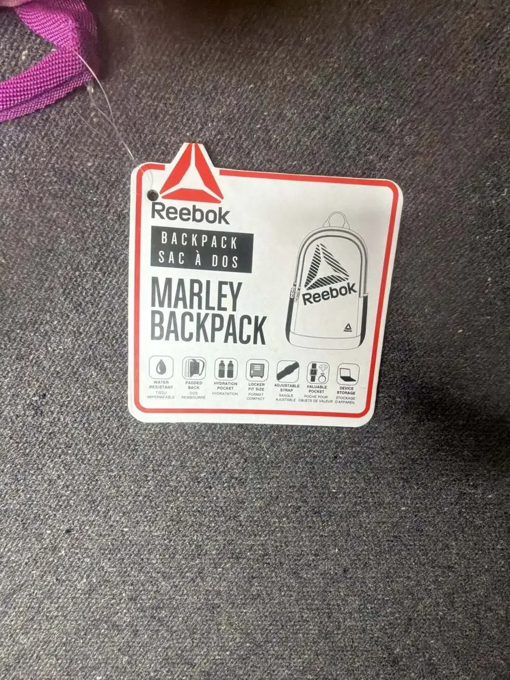 Reebok Marley Backpack Water-Resistant Sweet Pink Splatter